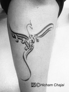 Arabic Tattoo - Phoenix in Calligraphy